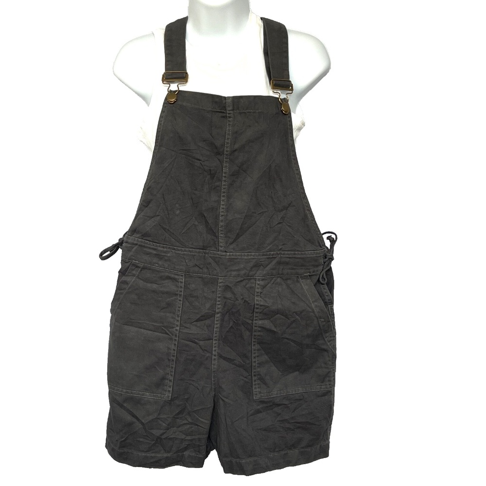 Toad & Co Shorteralls Dark Gray Molera Fall 2022 Side Ties Pockets 4" Inseam S